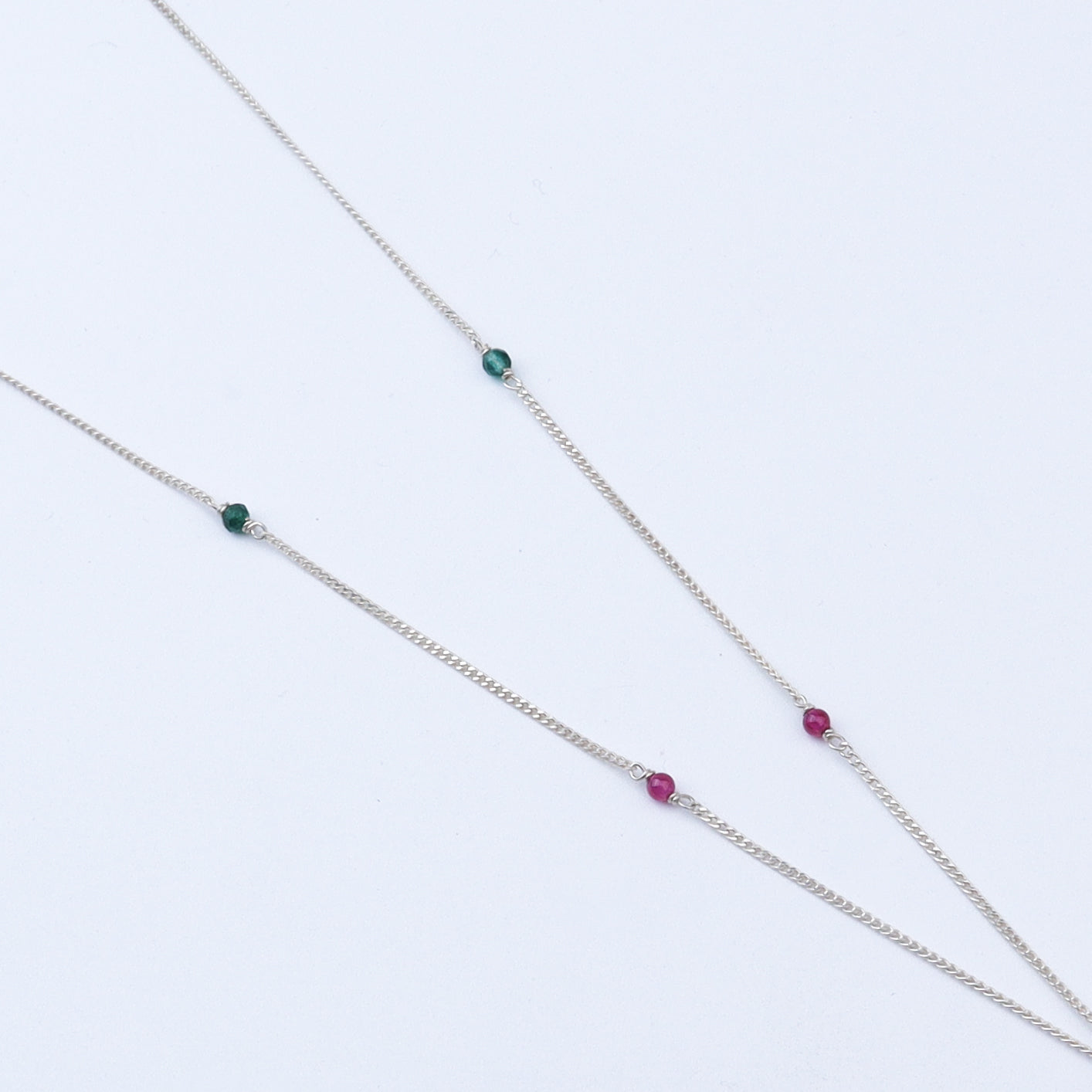 Silver Geometric Stones Necklace | CZ | 92.5 Silver