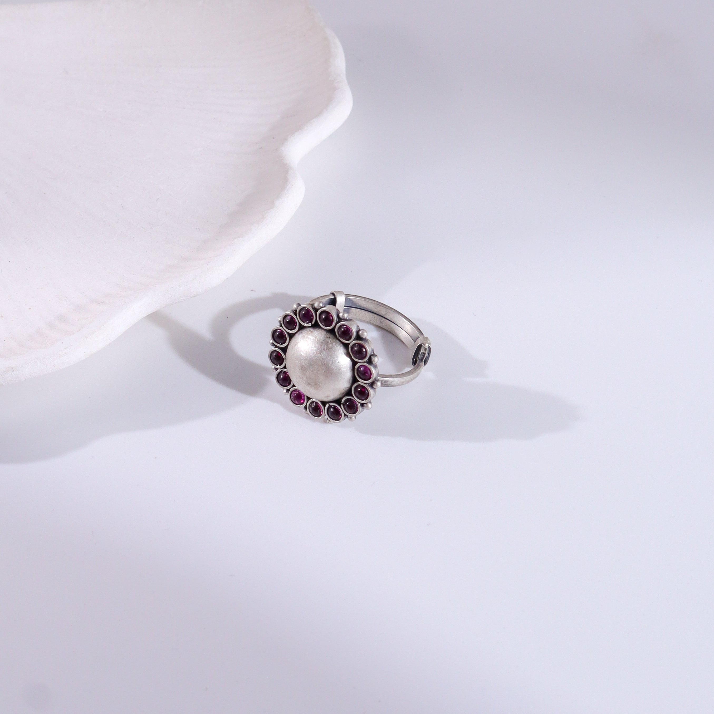 Pink Flower Ring | 92.5 Sterling Silver