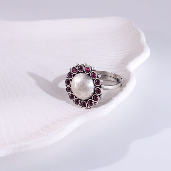 Pink Flower Ring | 92.5 Sterling Silver