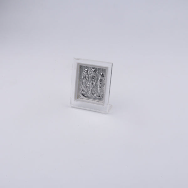 Back view of Silver Lakshmi Frame Small with white backing