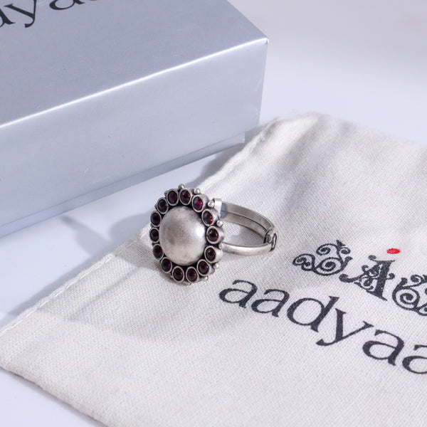 Pink Flower Ring | 92.5 Sterling Silver