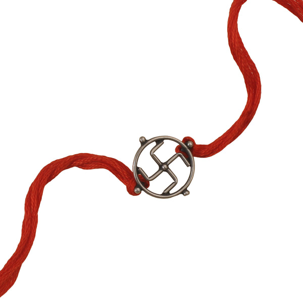 Silver Swastik Rakhi/Pendant: Small