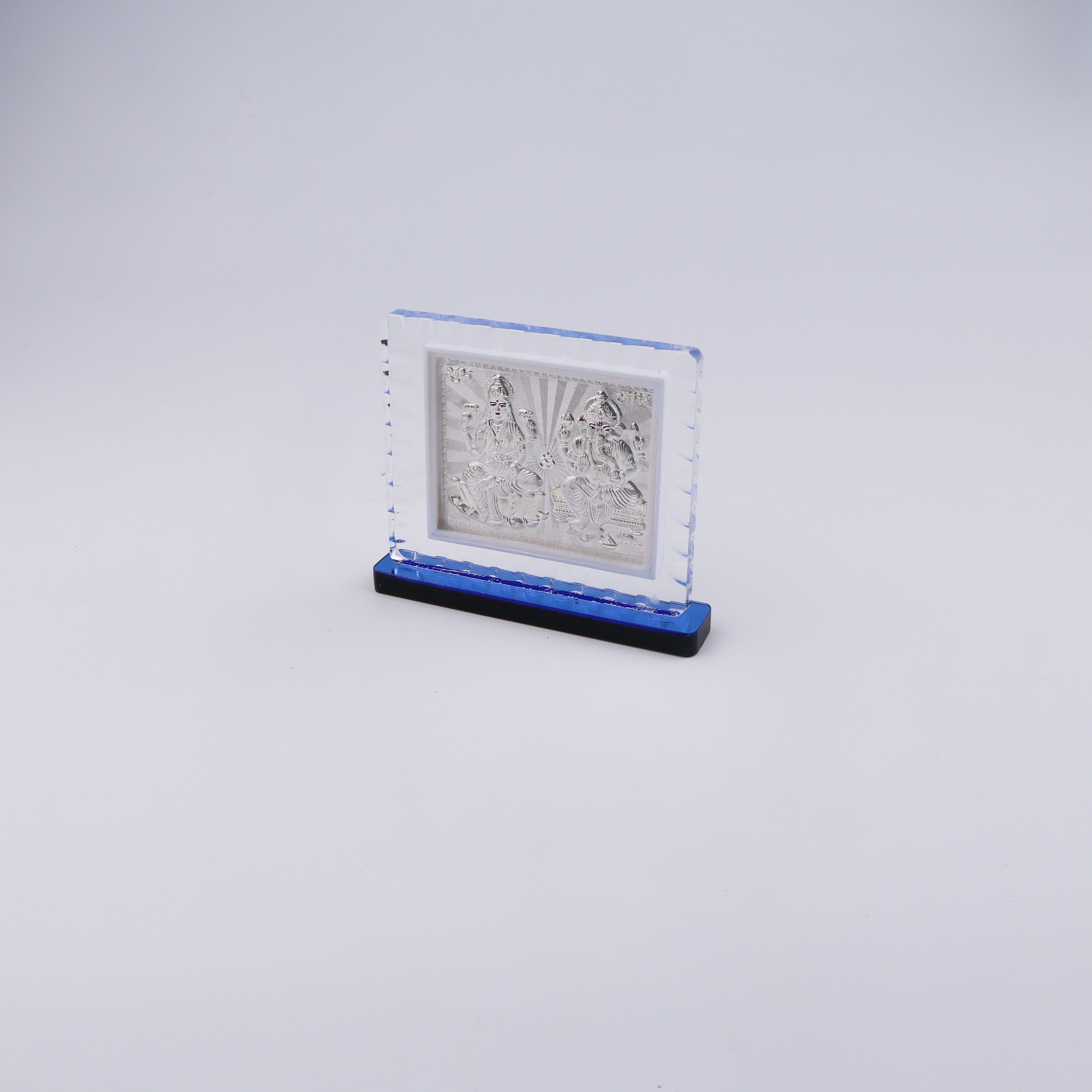Silver Lakshmi and Ganpati Frame (Medium)