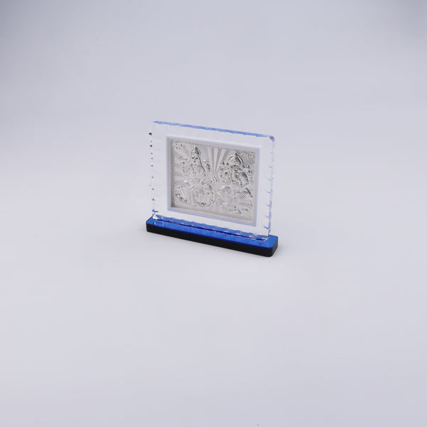 Silver Lakshmi Ganpati Frame - Wealth Attraction