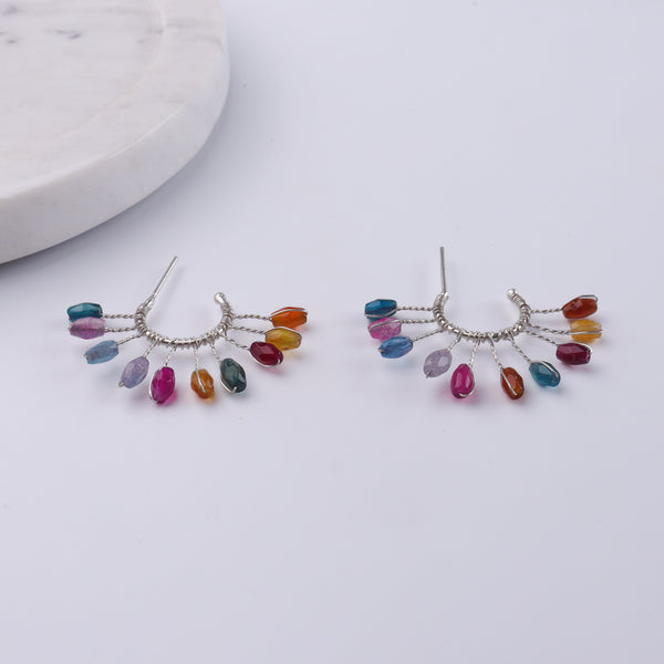 Multicolor Agate Hoops (Project Handmade)