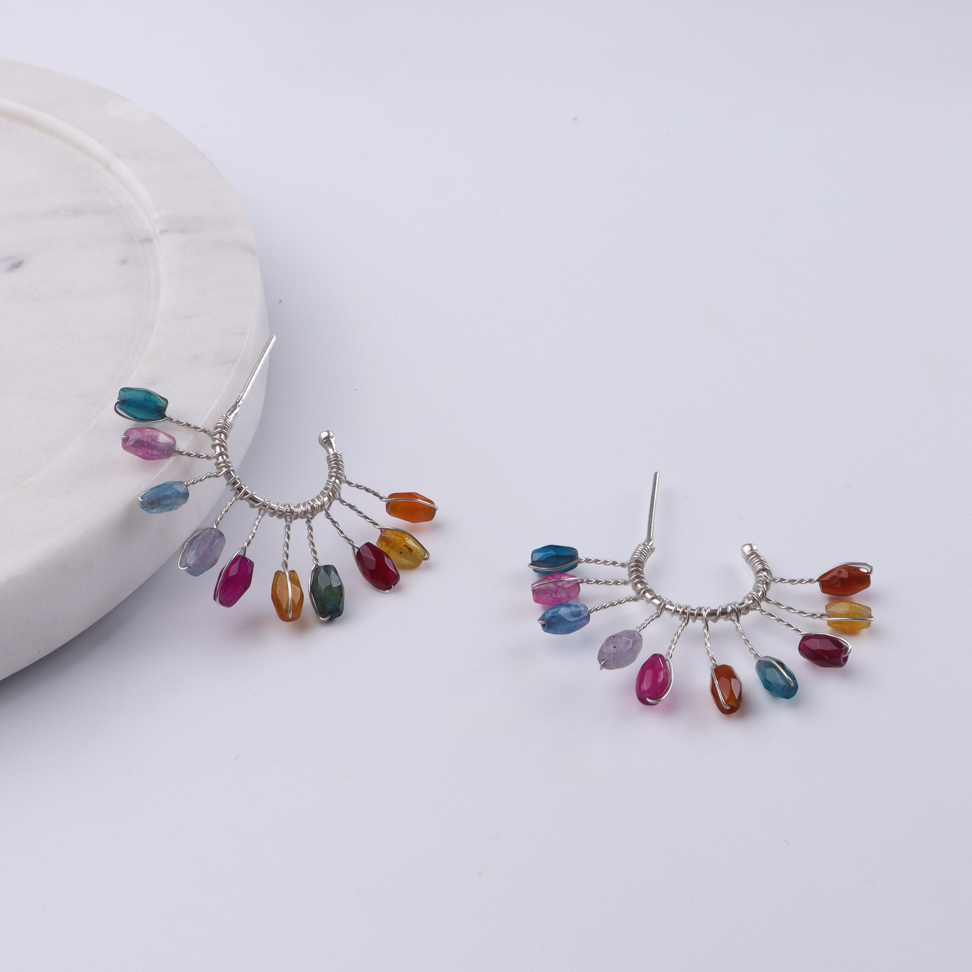Multicolor Agate Hoops (Project Handmade)