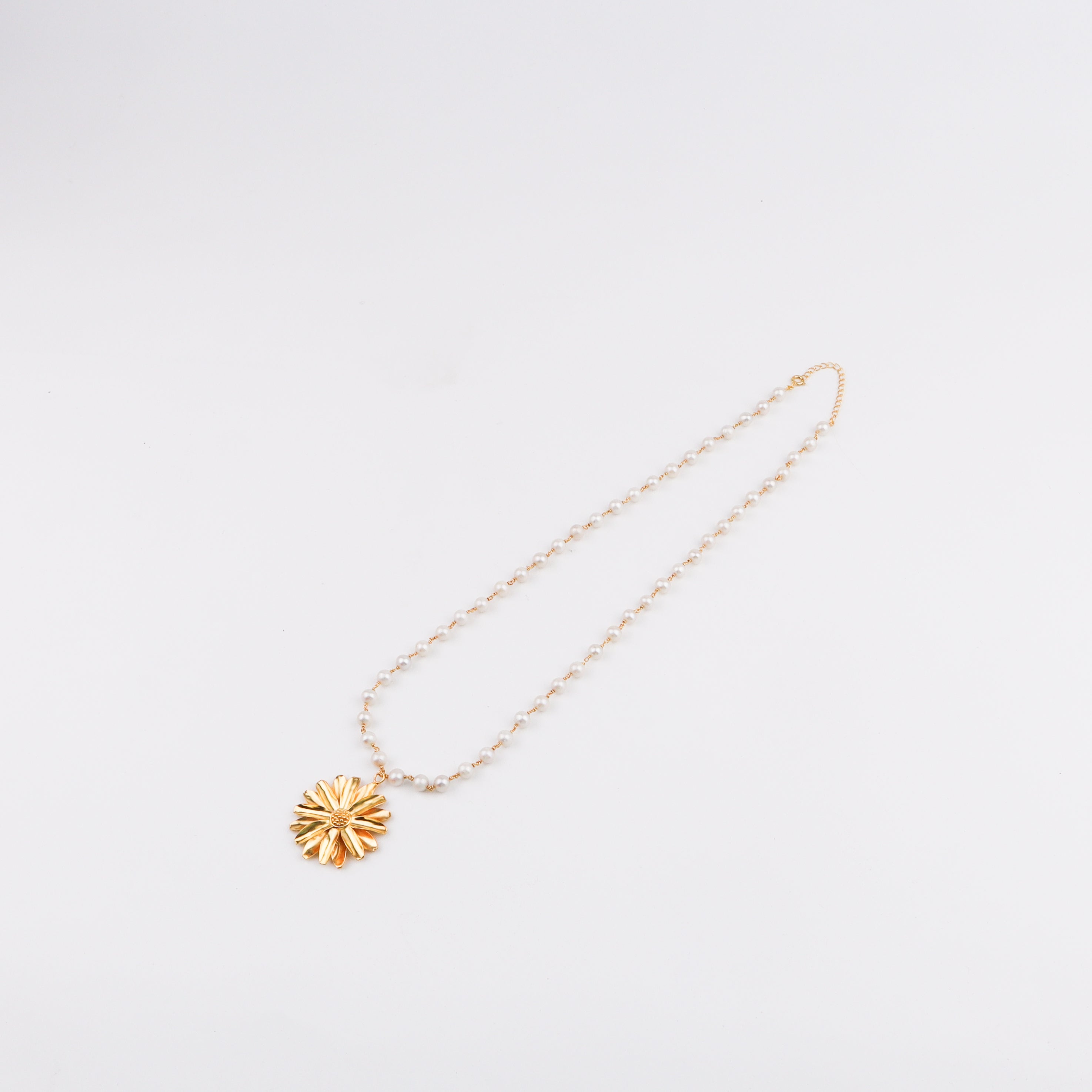 Soorajmukhi Pendant with Pearl Gold Plated | 92.5 Silver | 22k Gold Plated