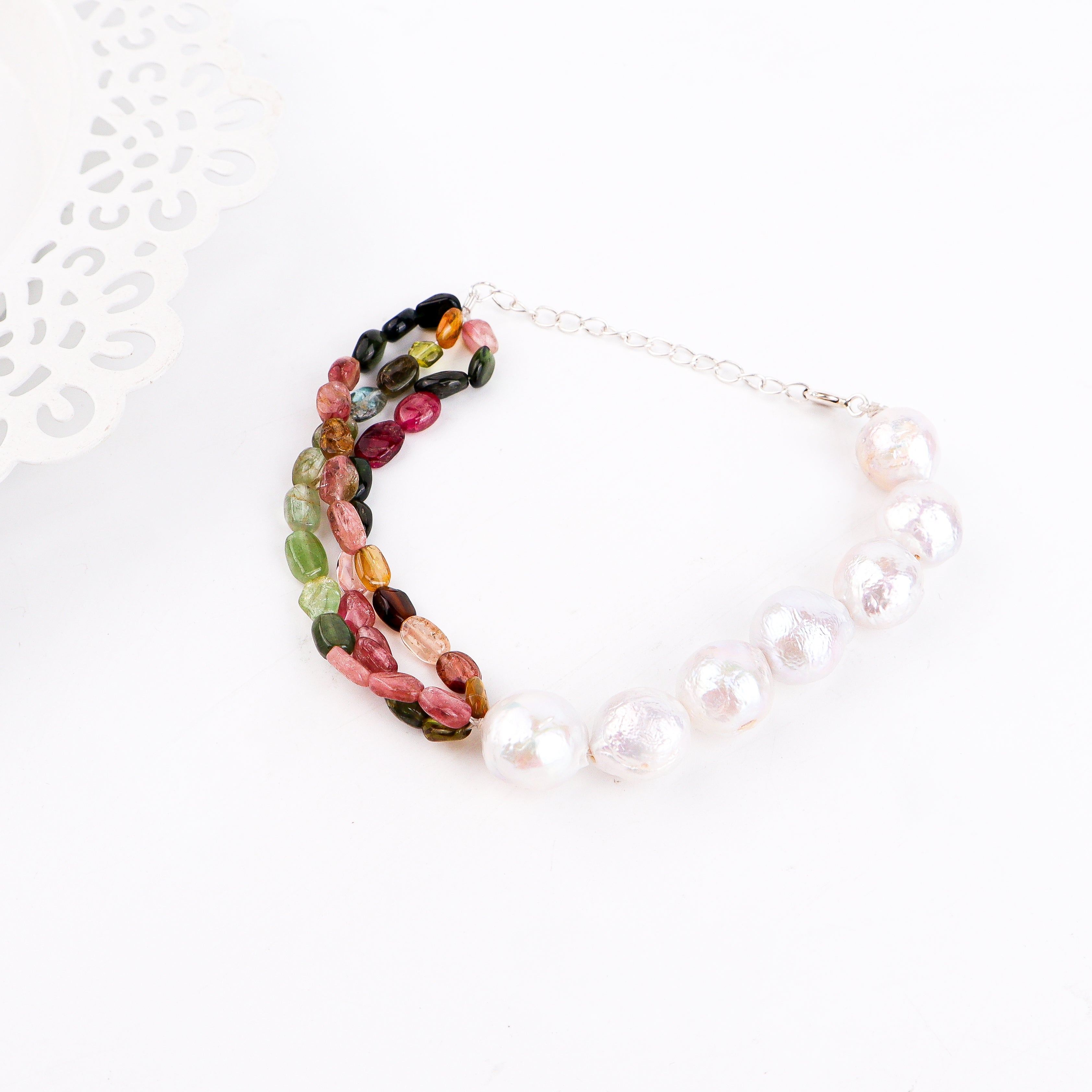 Tourmailne & Pearl Bracelet