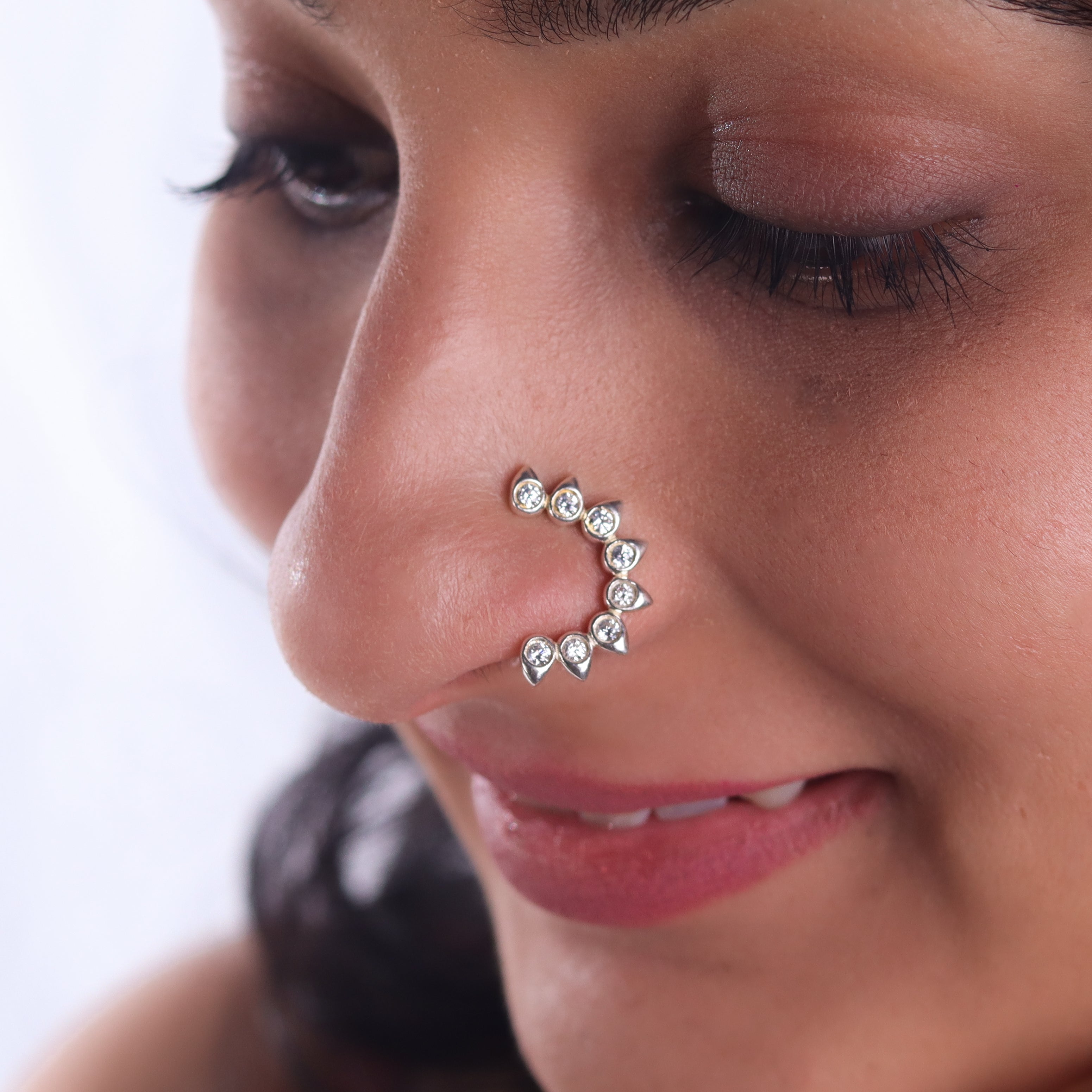 CZ petal nath (Small)Clipon