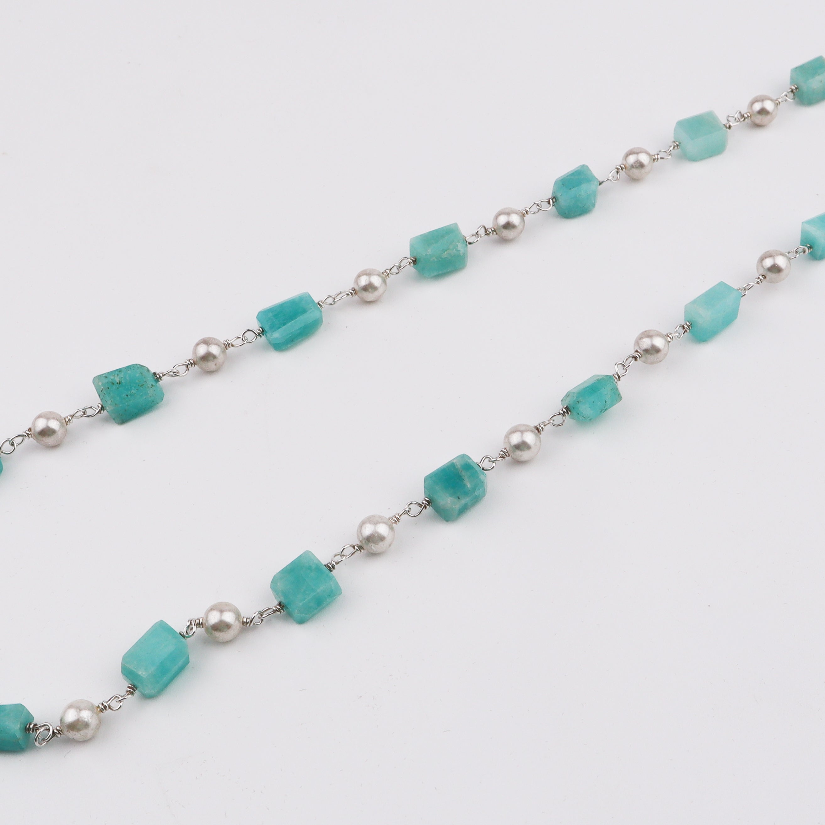 Silver Soorajmukhi Pendant Blue Amezonite Stones