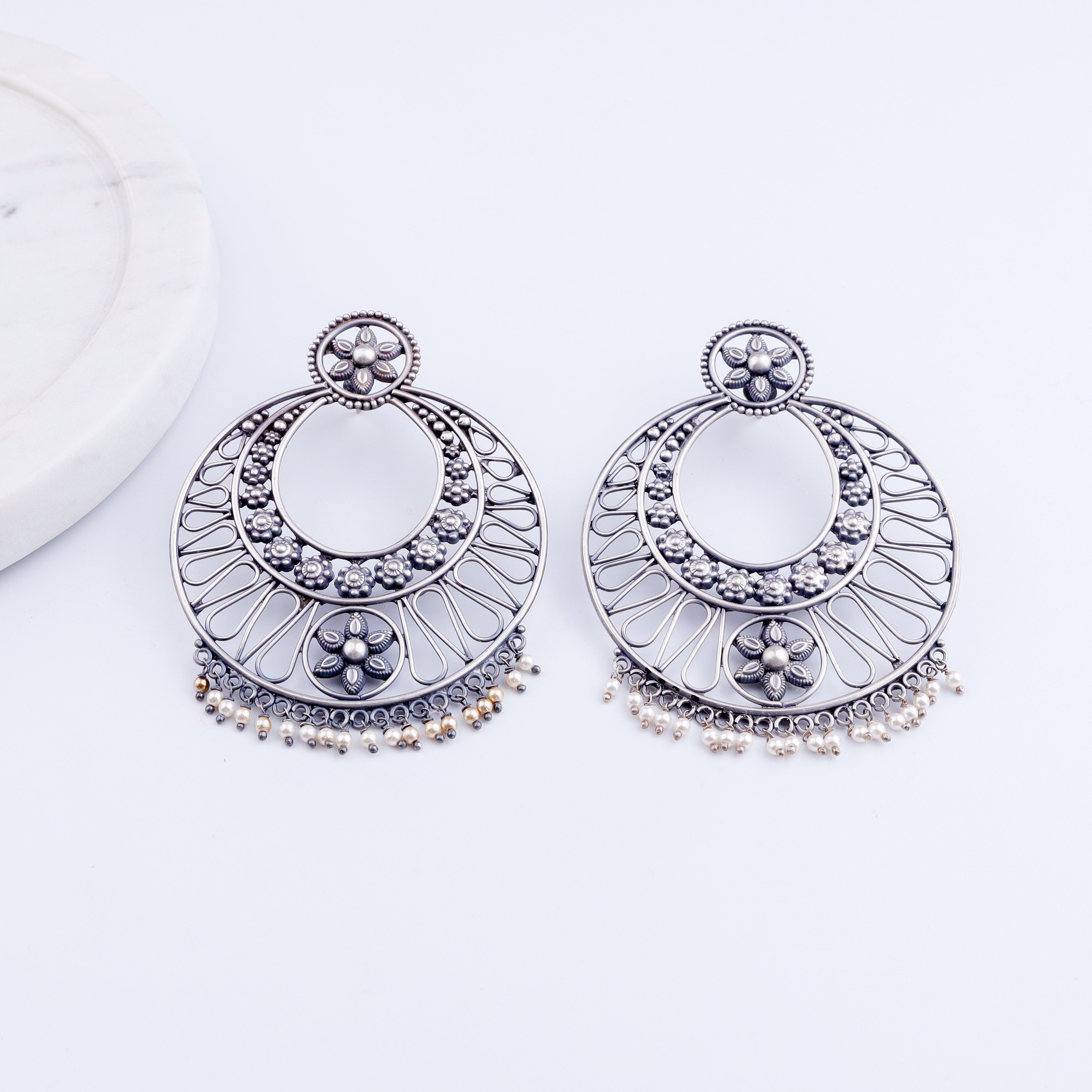 Chandbali ( Aafreen ) | 92.5 silver | Size : large ( Made to Order )