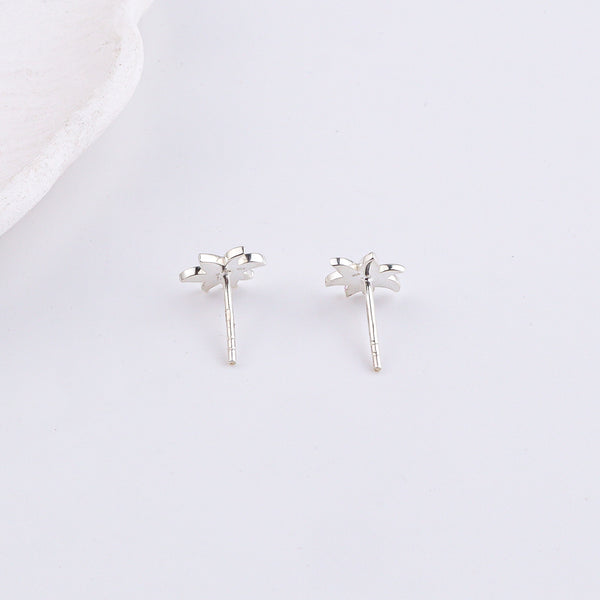 Pink Lily Enamel Studs | 92.5 Silver
