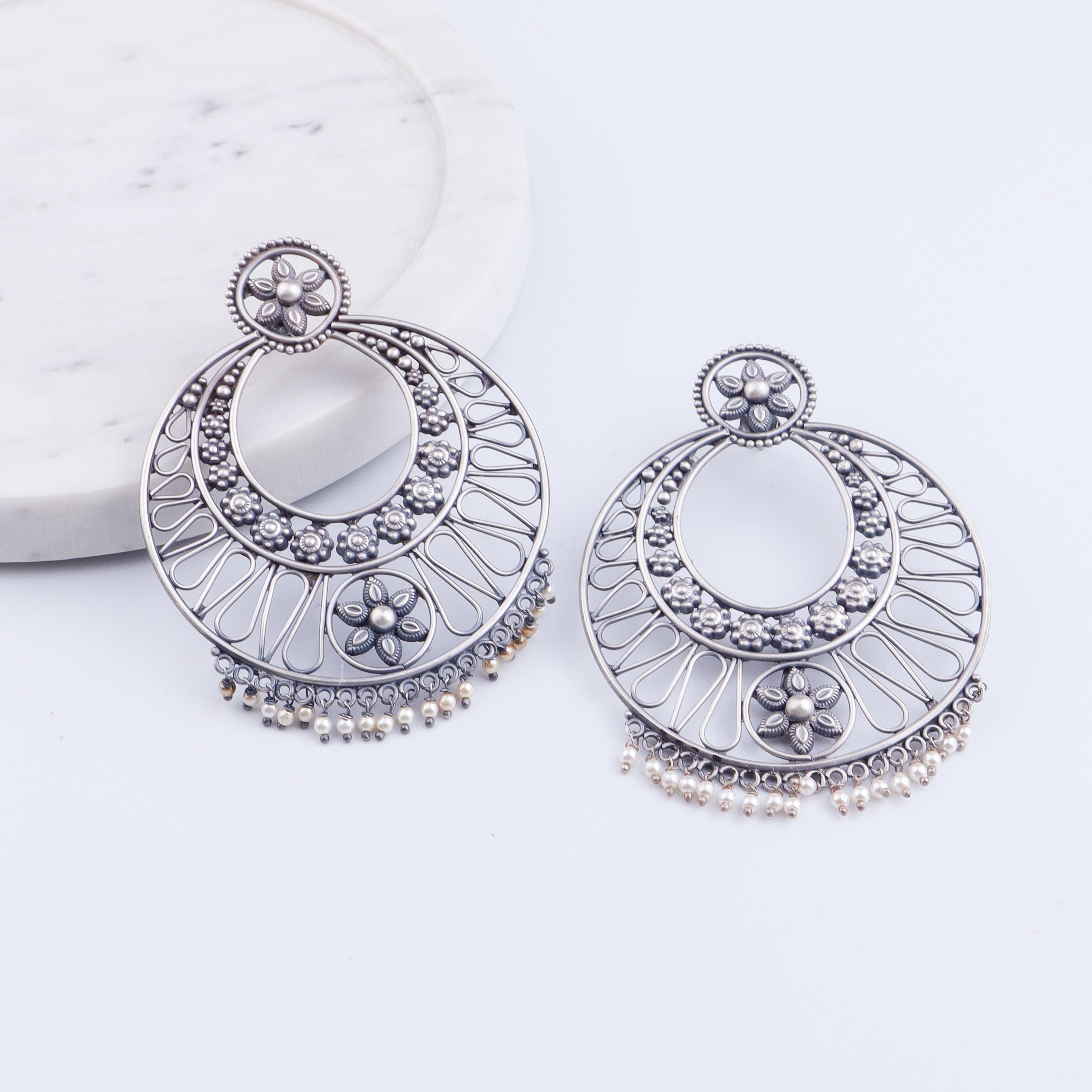 Chandbali ( Aafreen ) | 92.5 silver | Size : large ( Made to Order )