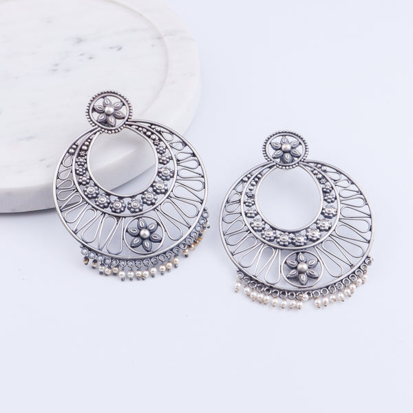 Chandbali ( Aafreen ) | 92.5 silver | Size : large ( Made to Order )