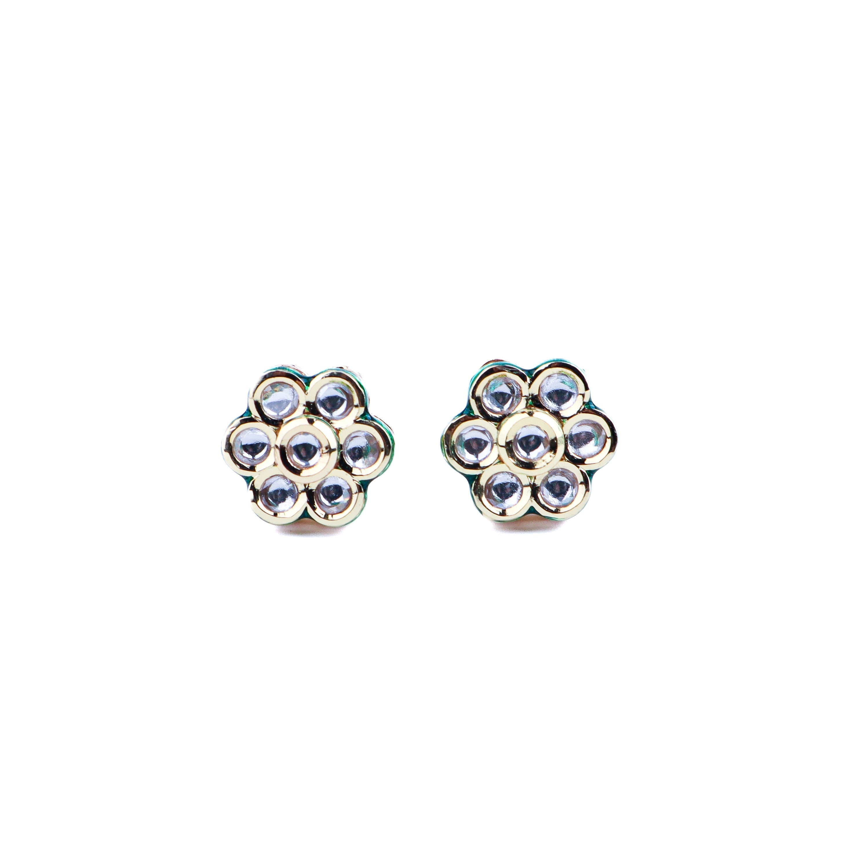 Close-up of a 22K gold-plated fashion earring showcasing intricate detailing, fine craftsmanship, and rich 22K gold plating