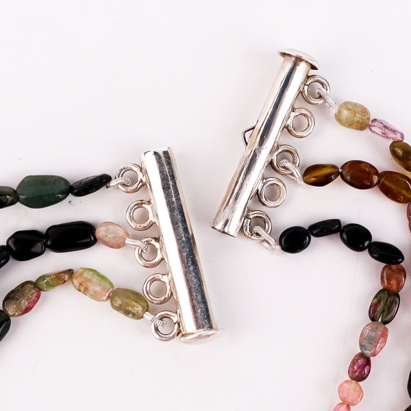 Layered Tourmaline Coin Pearl Necklace