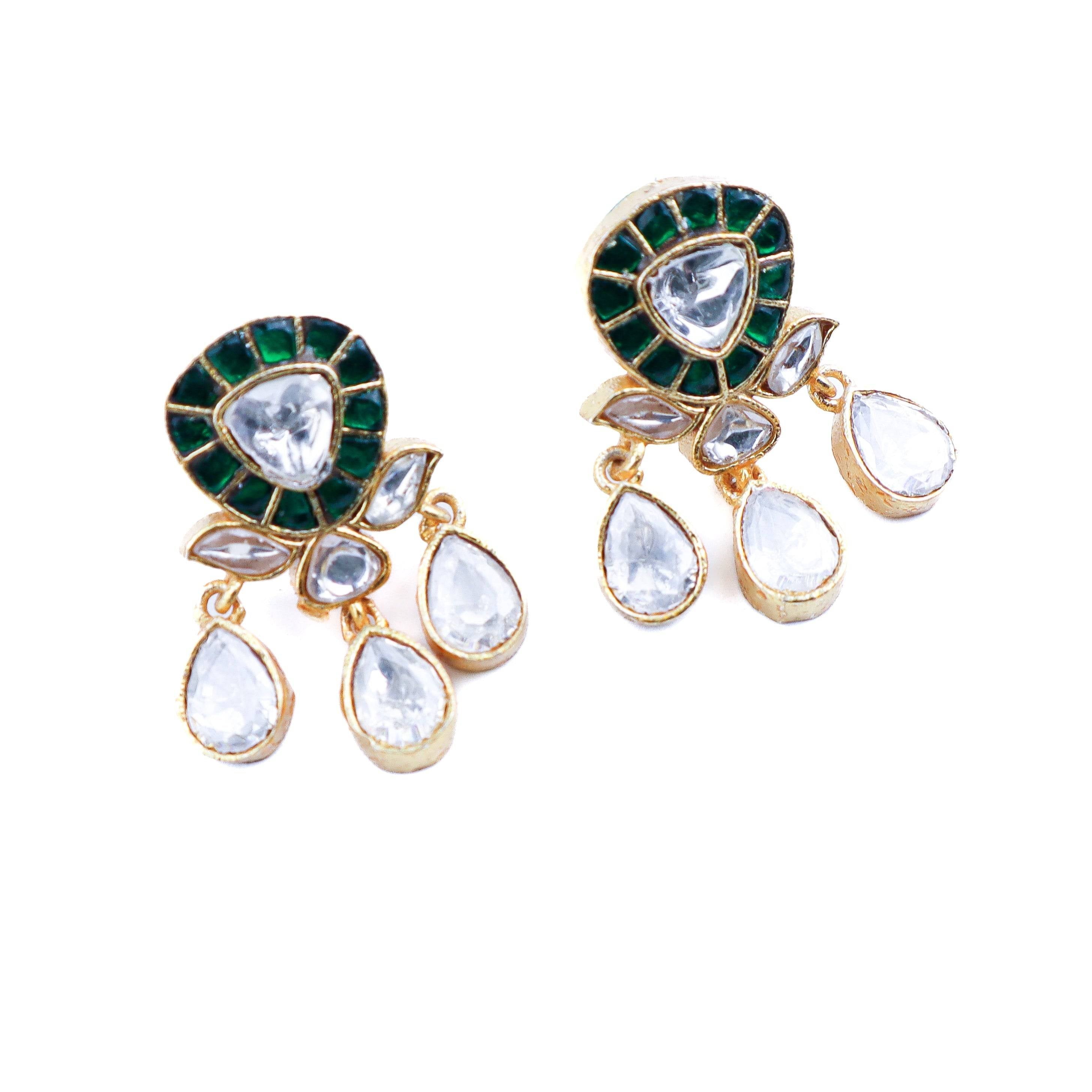 Close-up of a 22K gold-plated fashion earring showcasing intricate detailing, fine craftsmanship, and rich 22K gold plating
