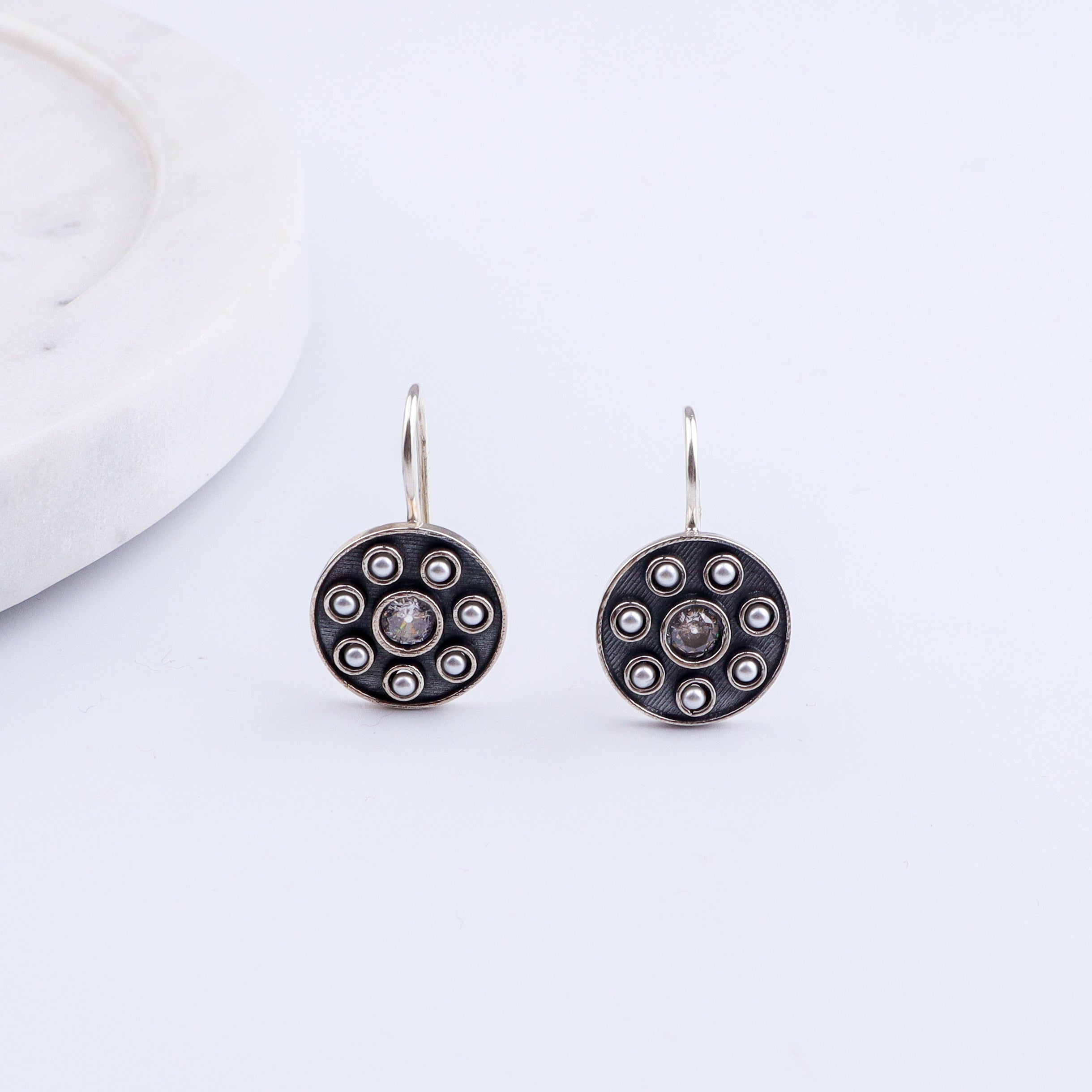 Moha Maya Pearl earrings | CZ | 92.5 Silver