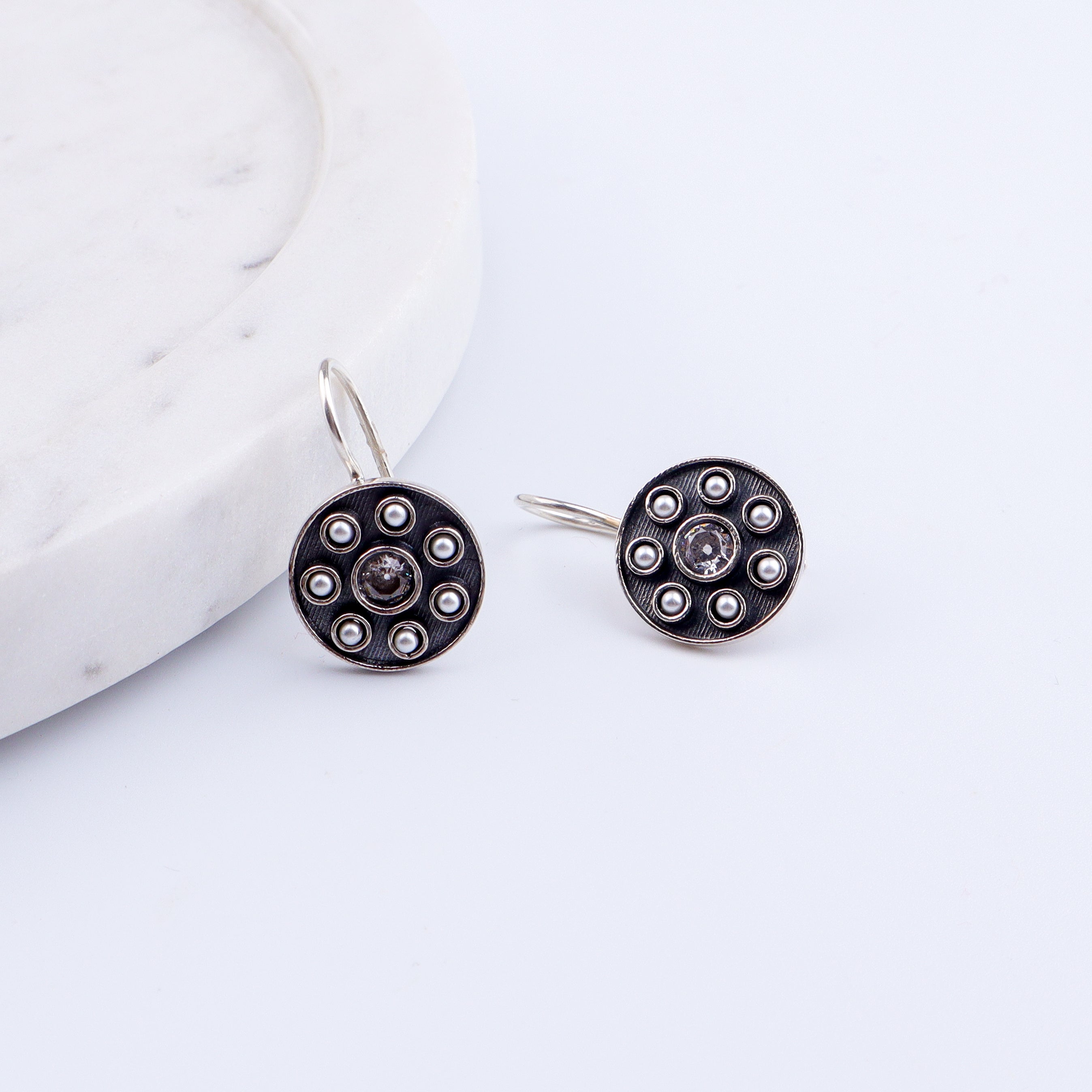 Moha Maya Pearl earrings | CZ | 92.5 Silver