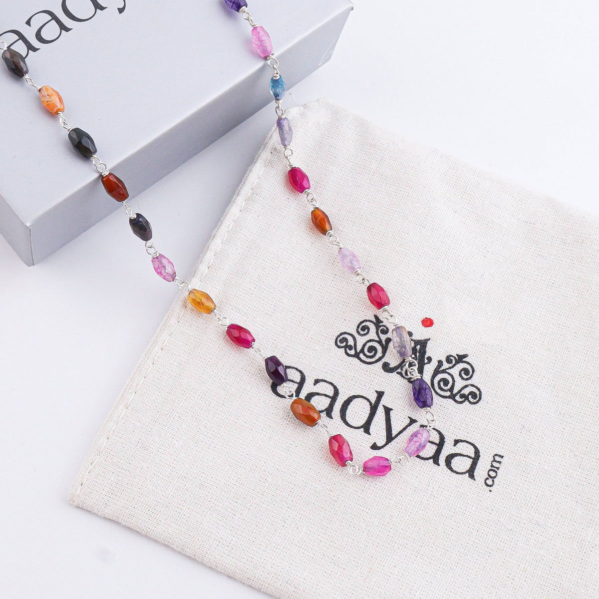 Multicolor Agate Ganthan | 92.5 Silver
