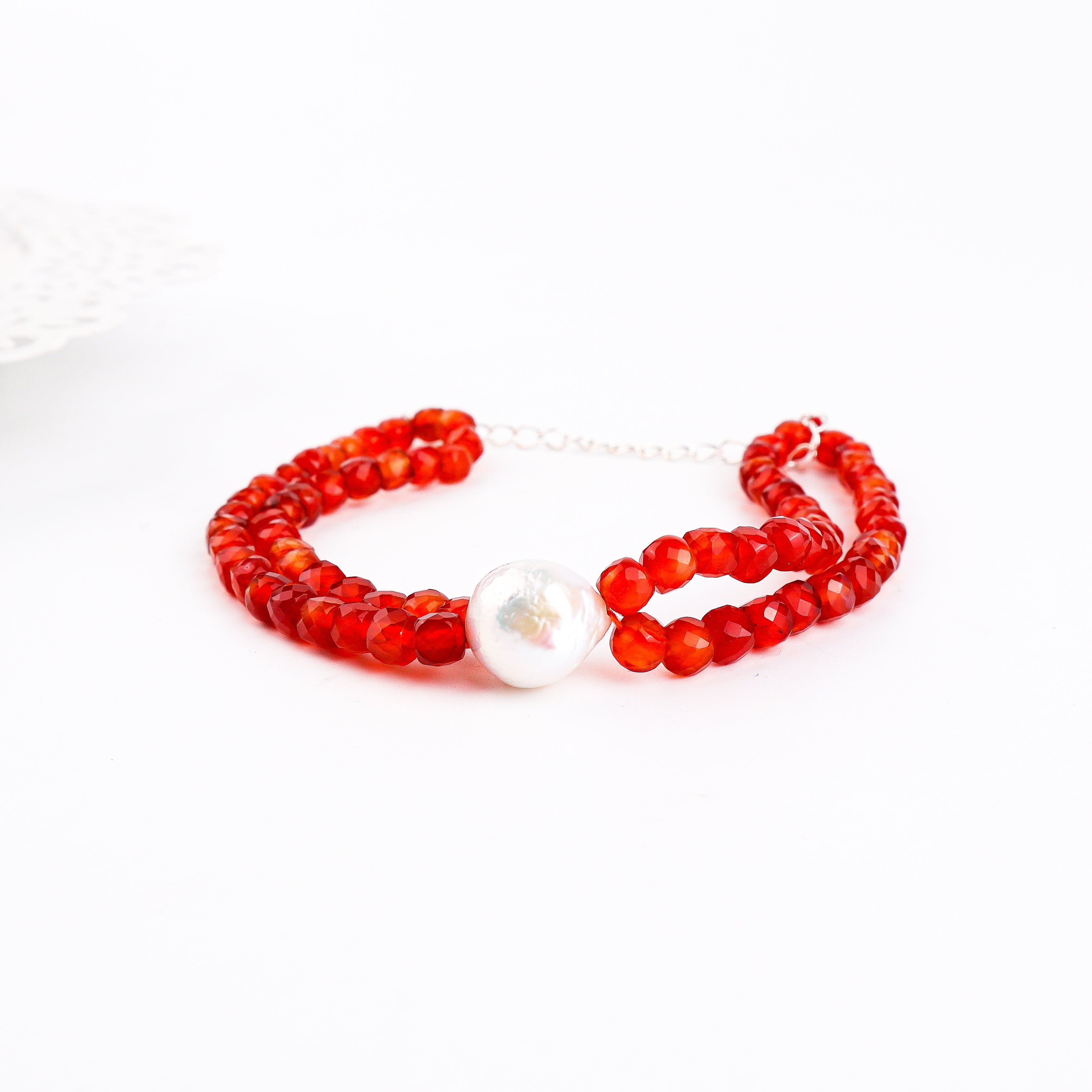 Carnelian & Pearl Bracelet