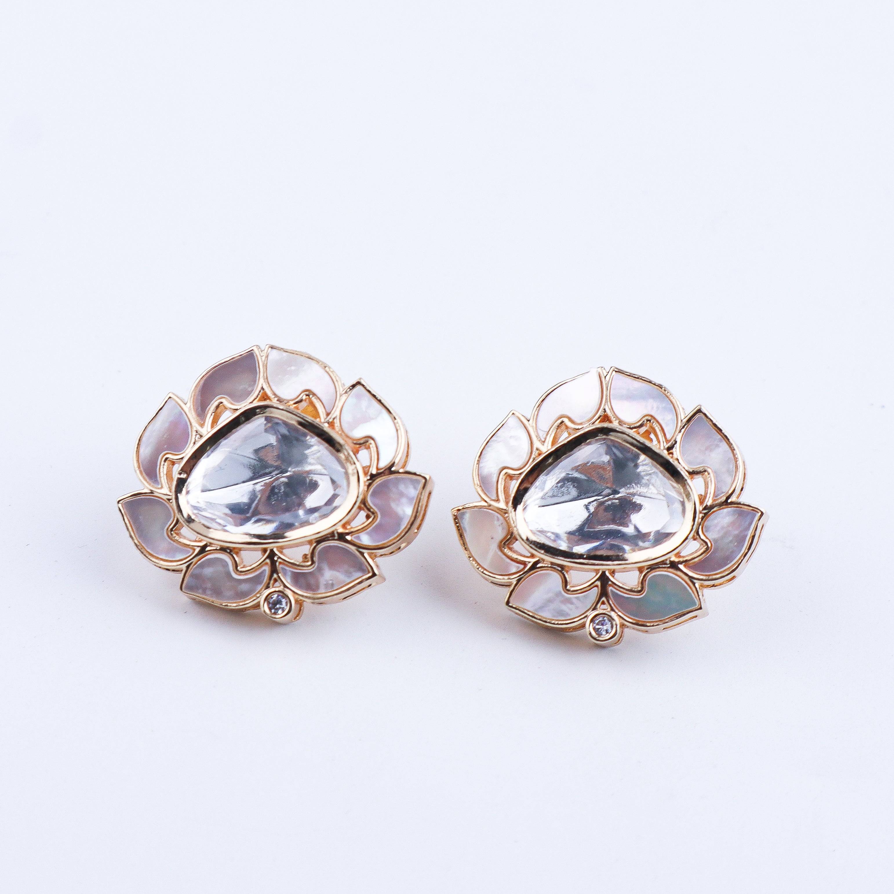Close-up of a 22K gold-plated fashion earring showcasing intricate detailing, fine craftsmanship, and rich 22K gold plating