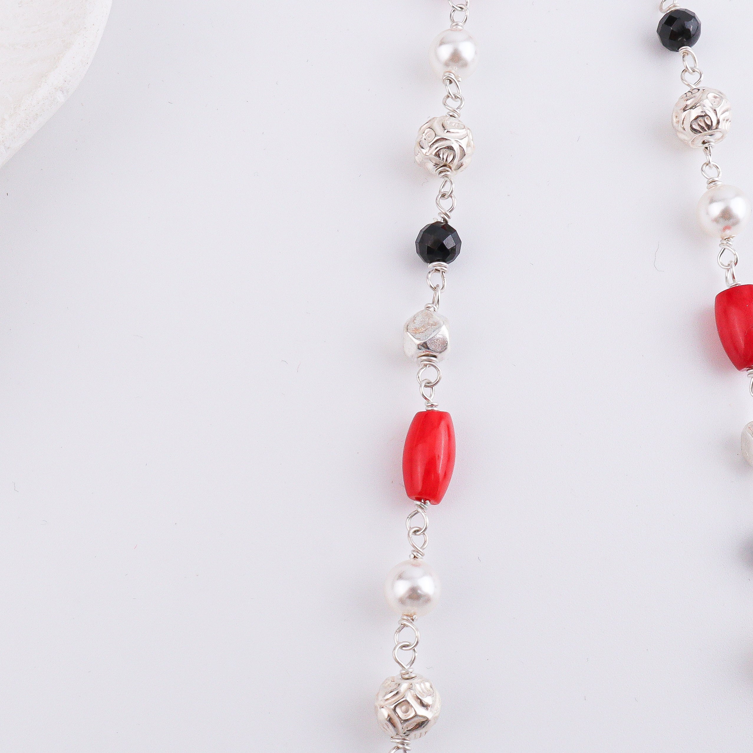 One Layer Coral, Pearl, Mohanmaal Bead, Ashtapailu & Black Spinel Ganthan