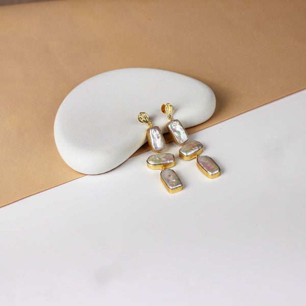 Detailed view of 22K gold-plated fashion earring highlighting intricate motifs, textured detailing, and premium 22K gold-plated finish