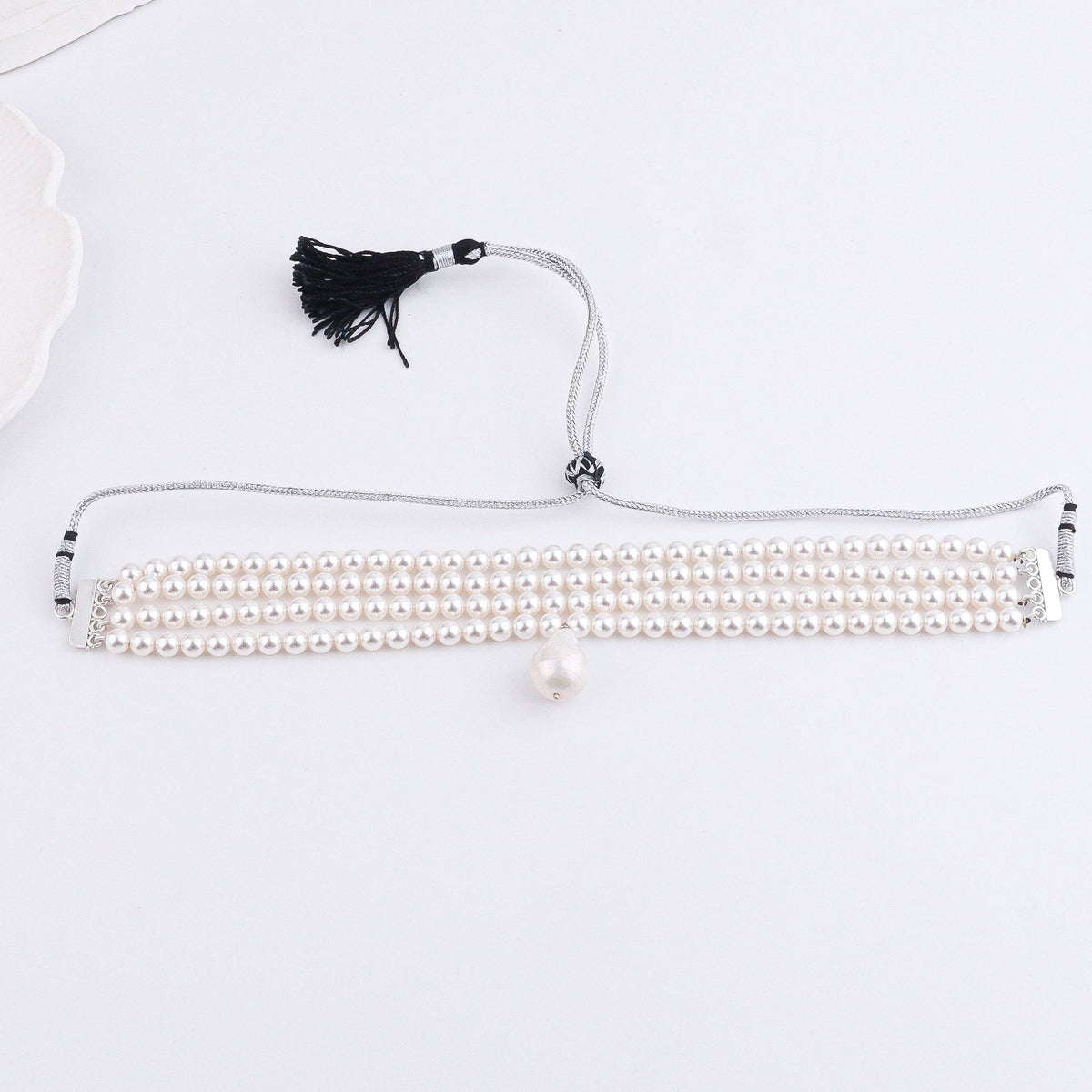 Four Layer Pearl Baroque Pearl Latkan Choker