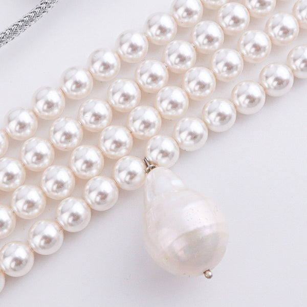 Four Layer Pearl Baroque Pearl Latkan Choker