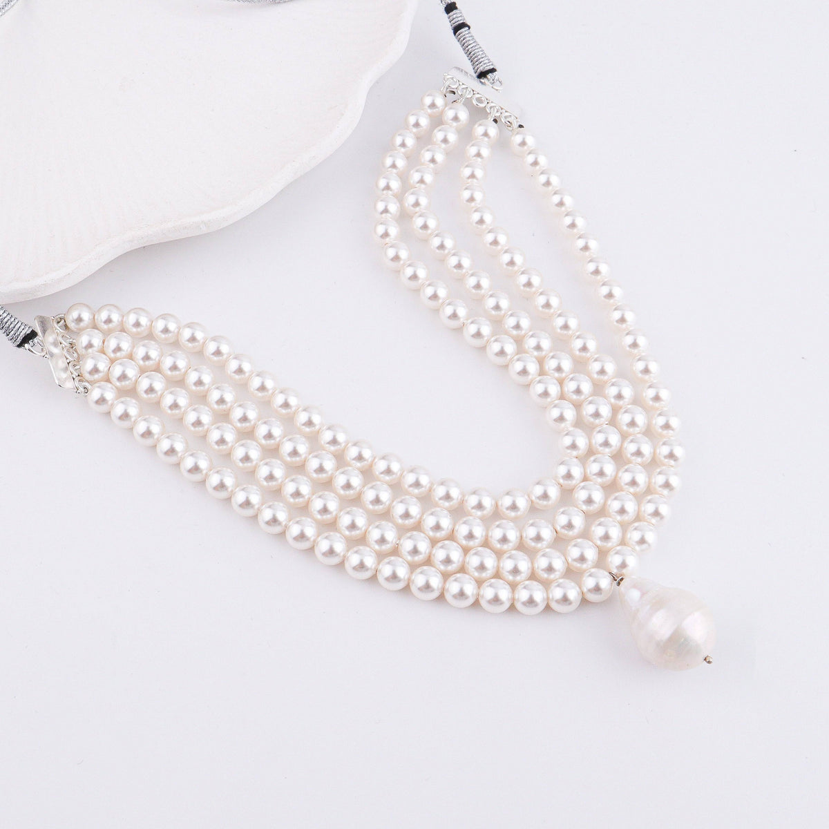 Four Layer Pearl Baroque Pearl Latkan Choker