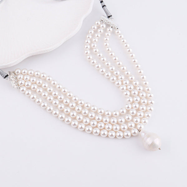 Four Layer Pearl Baroque Pearl Latkan Choker