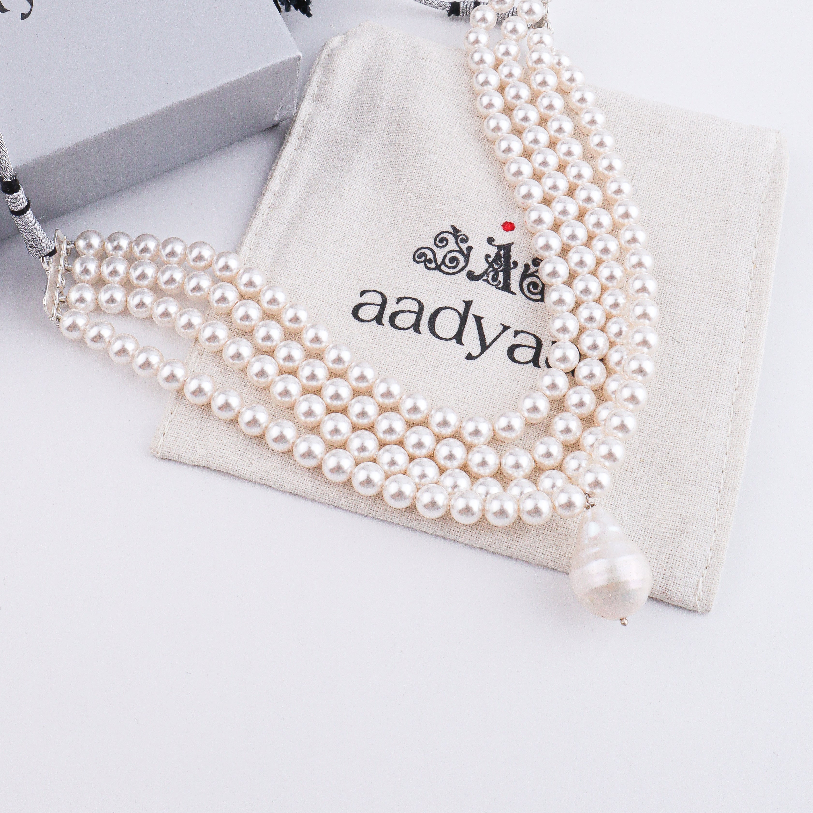 Four Layer Pearl Baroque Pearl Latkan Choker