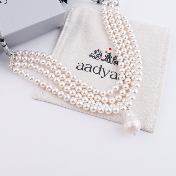 Four Layer Pearl Baroque Pearl Latkan Choker