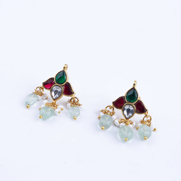 Close-up of a 22K gold-plated fashion earring showcasing intricate detailing, fine craftsmanship, and rich 22K gold plating