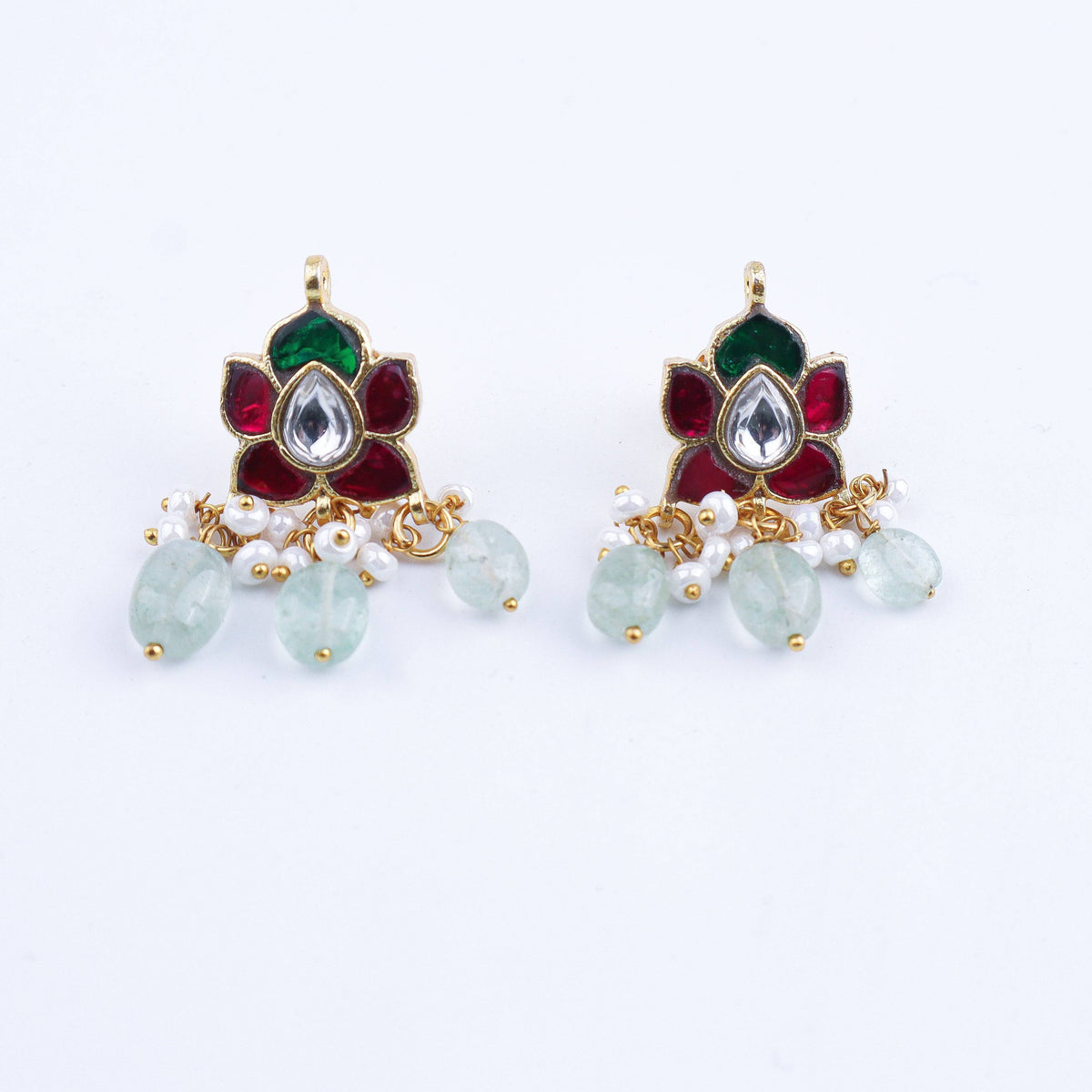 Close-up of a 22K gold-plated fashion earring showcasing intricate detailing, fine craftsmanship, and rich 22K gold plating