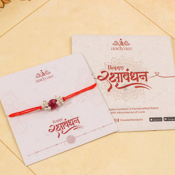 Ruby & Pearl Bunch Rakhi (Project Handmade)