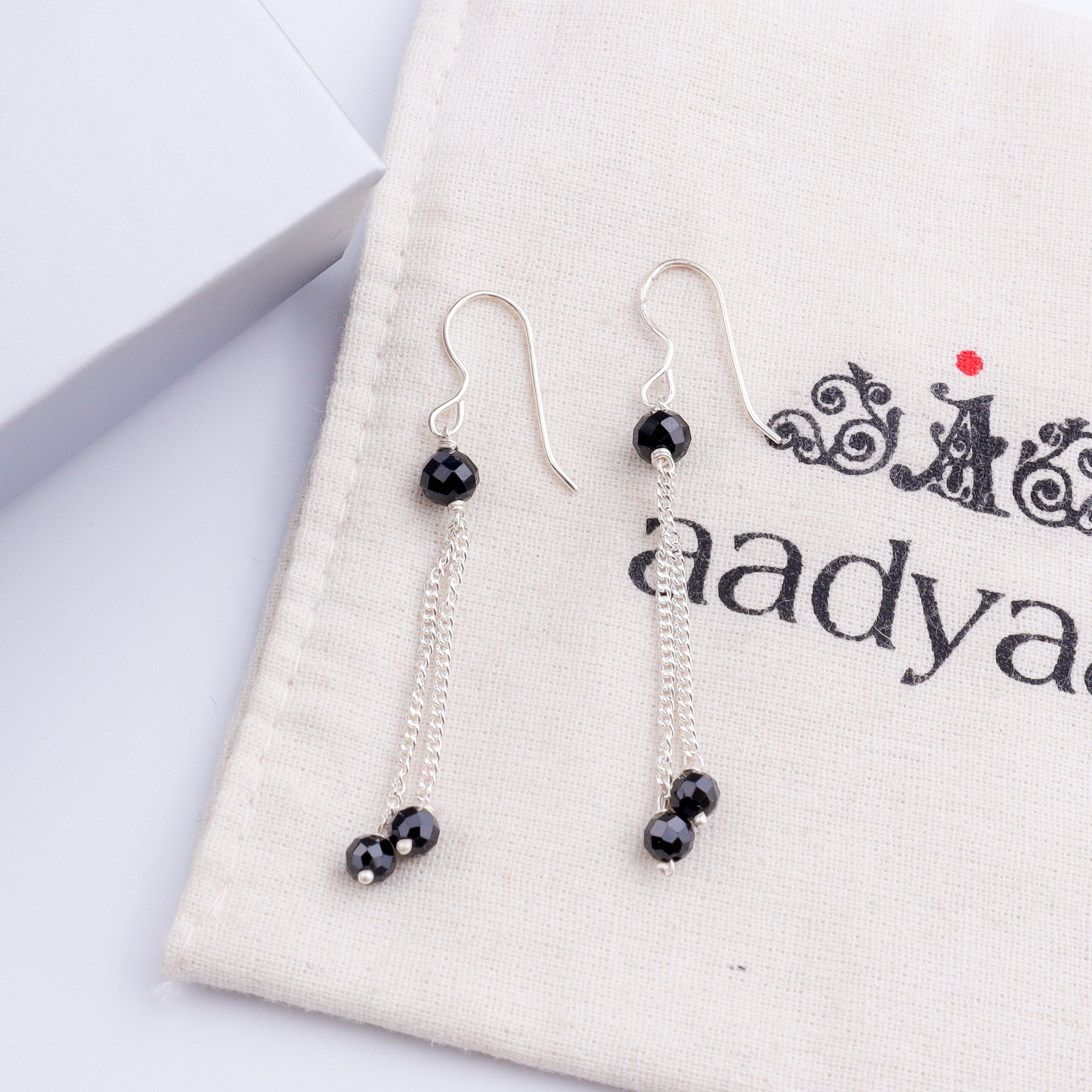 Black Onyx Silver Dangler