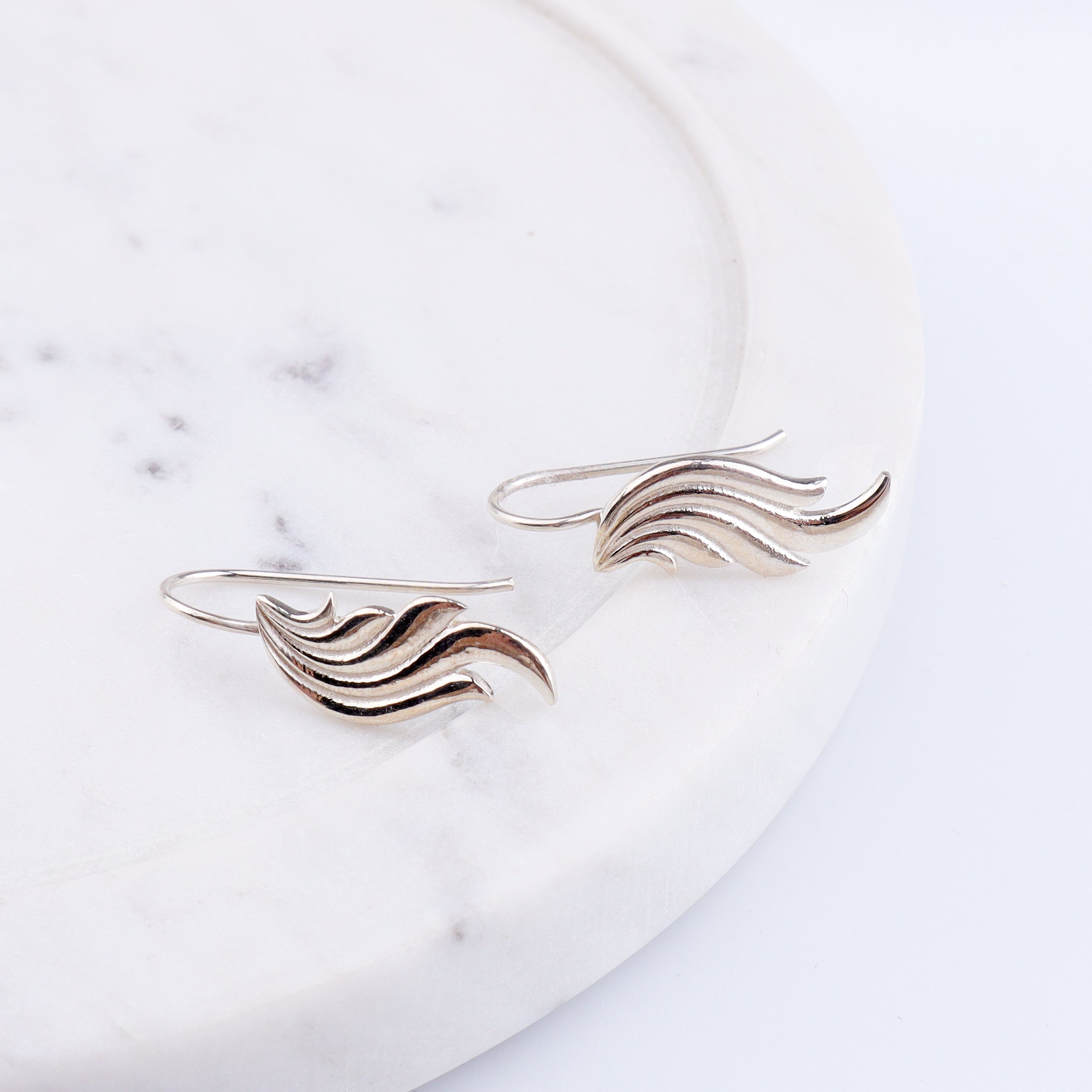 Silver Wing Earcuffs