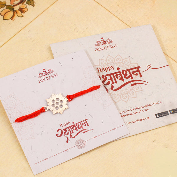 Silver Laser cut Rakhi