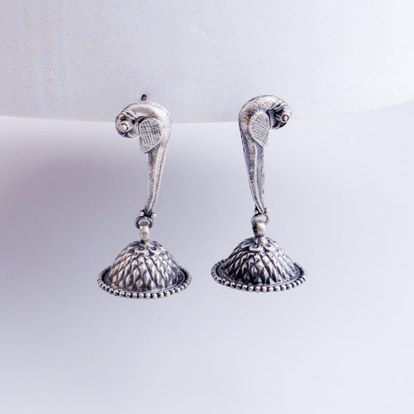 Silver Parrot Jhumki