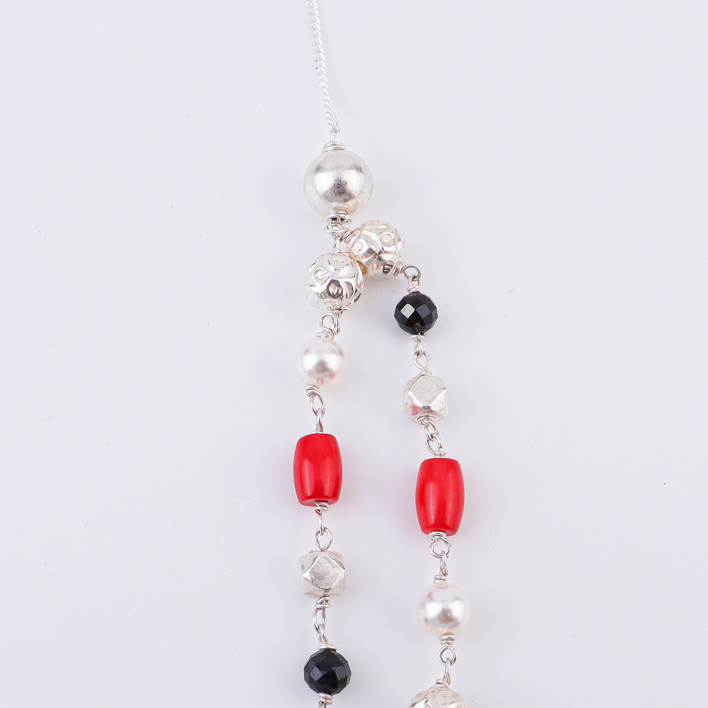 Double Layer Coral, Pearl, Mohanmaal Bead, Ashtapailu & Black Spinel Ganthan