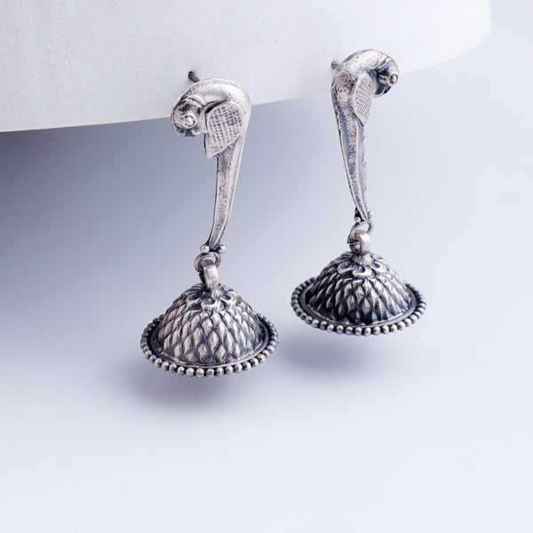 Silver Parrot Jhumki