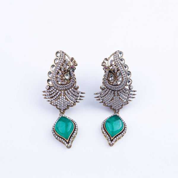 Close-up of a 22K gold-plated fashion earring showcasing intricate detailing, fine craftsmanship, and rich 22K gold plating