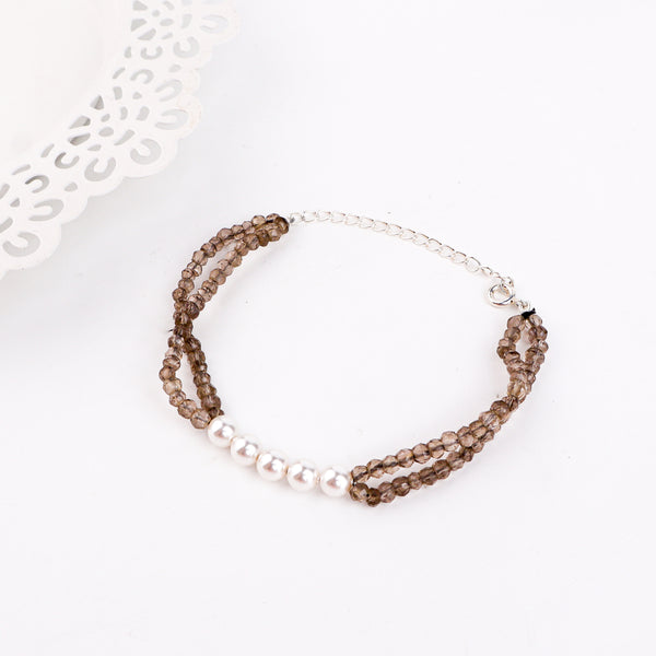 Smoky Quartz & Pearl Bracelet