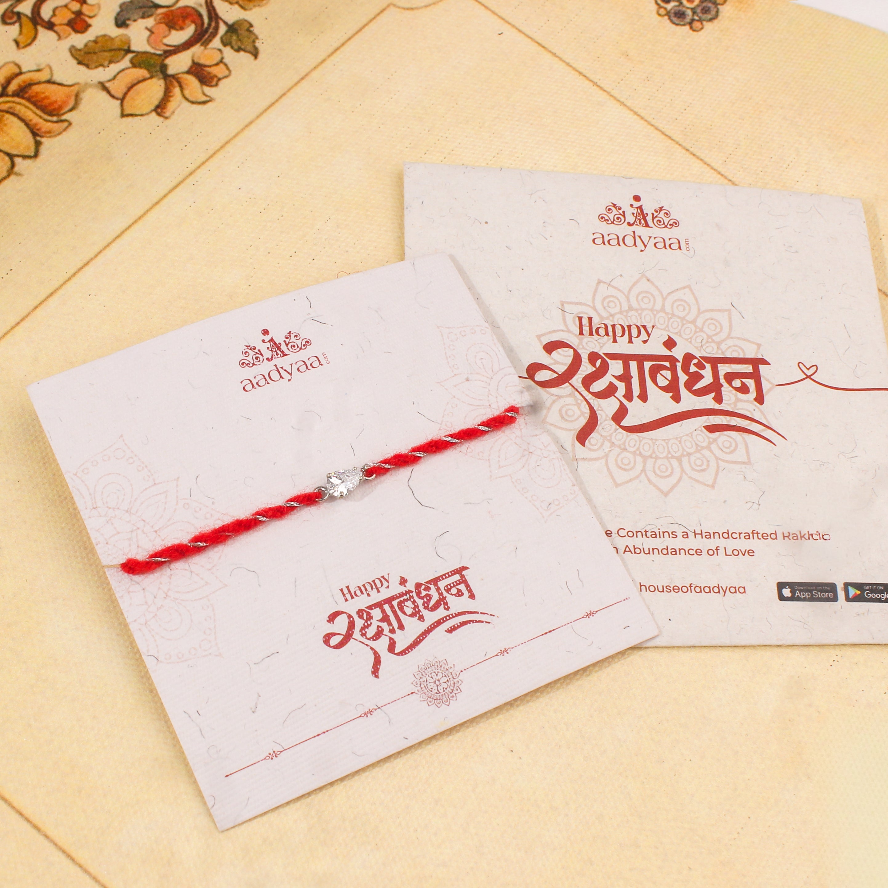 Pear Silver CZ Rakhi