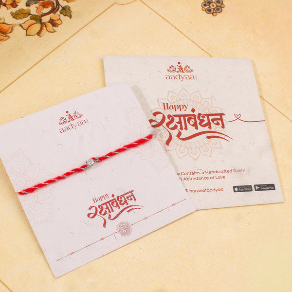 Round Silver CZ Rakhi