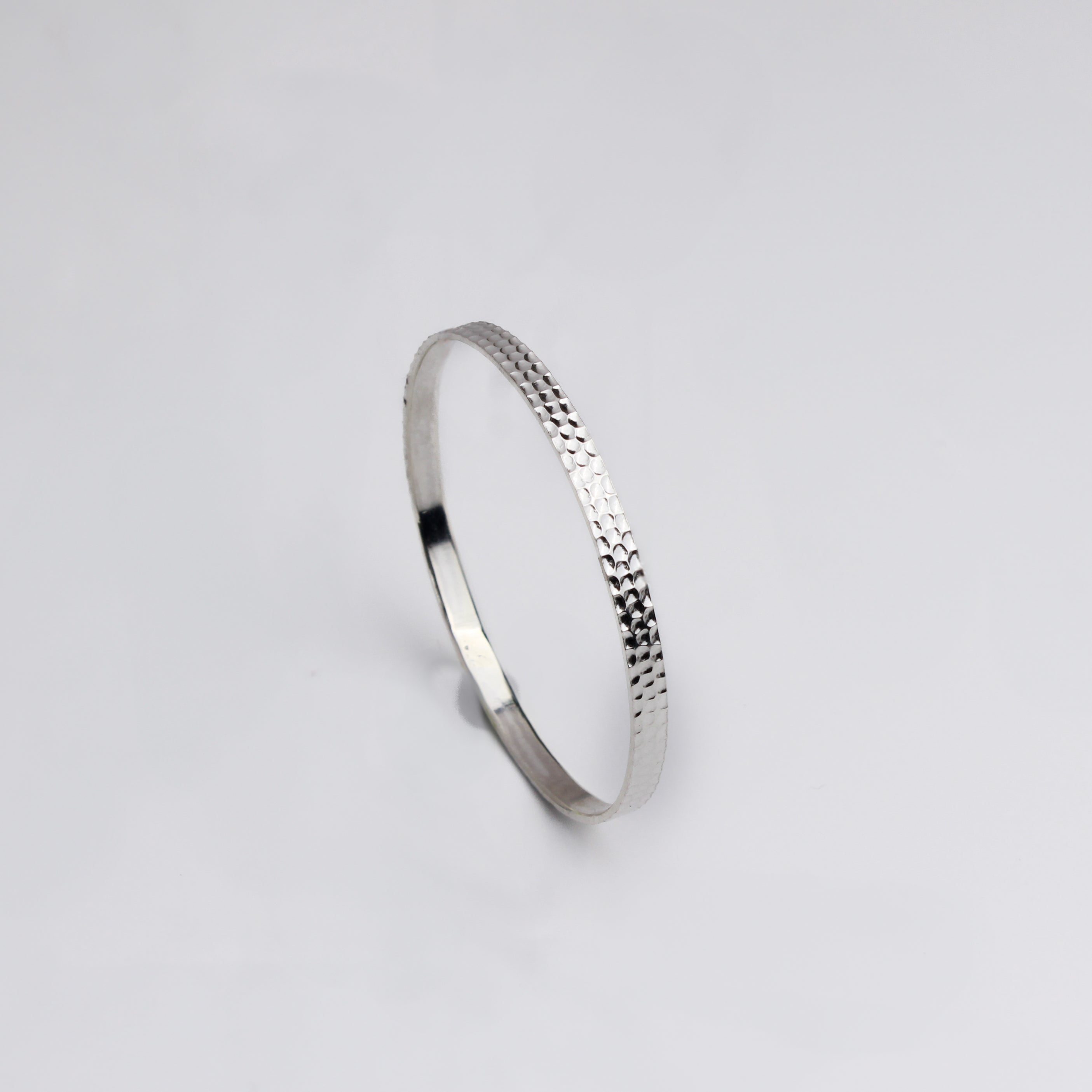 Hammered Silver Bangle