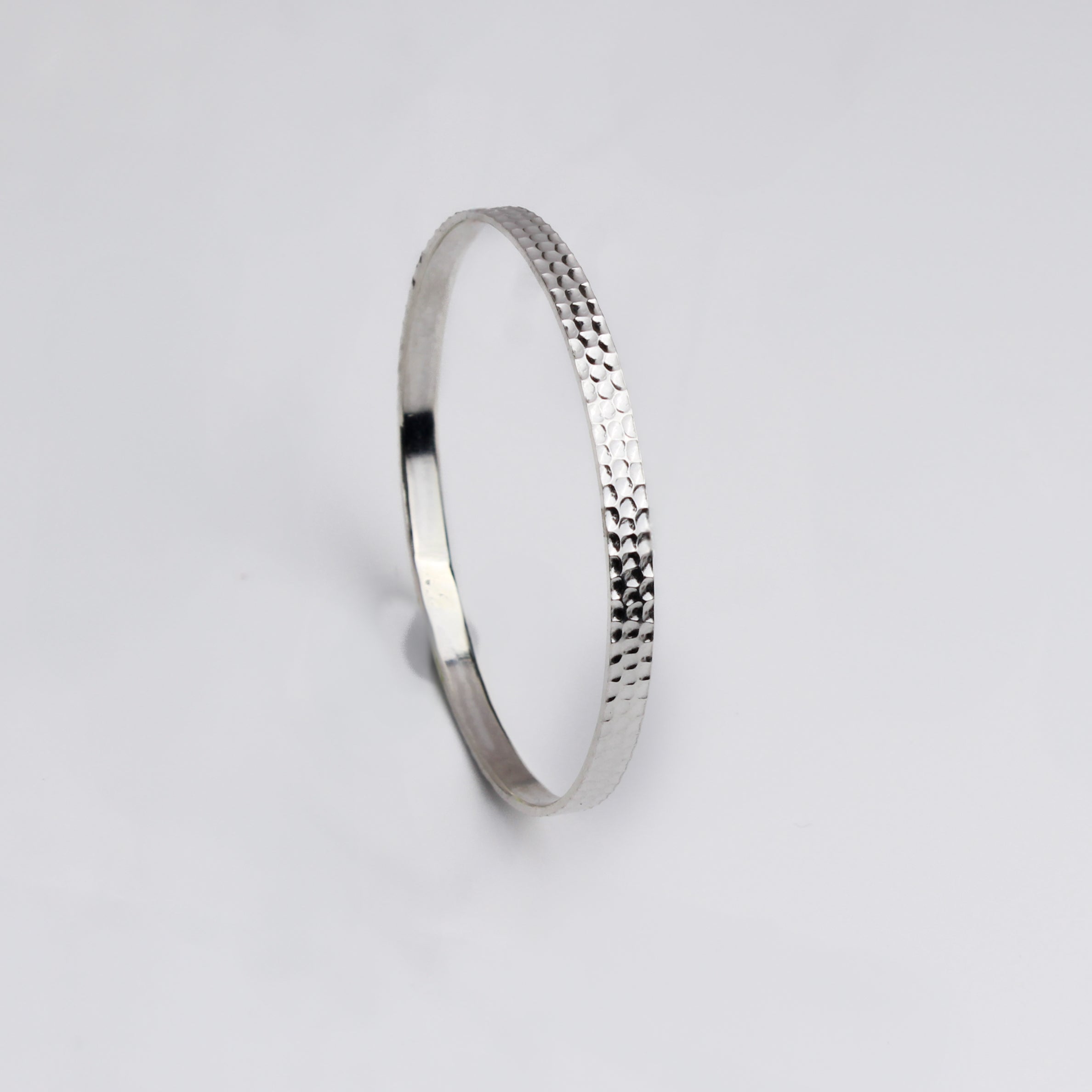 Hammered Silver Bangle