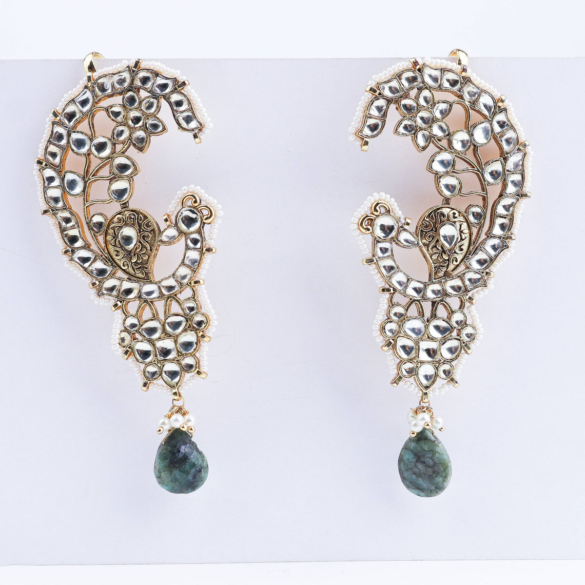Close-up of 22K Gold Plated Fashion Ear cuff showcasing intricate detailing, fine craftsmanship, and rich 22K gold-plated finish